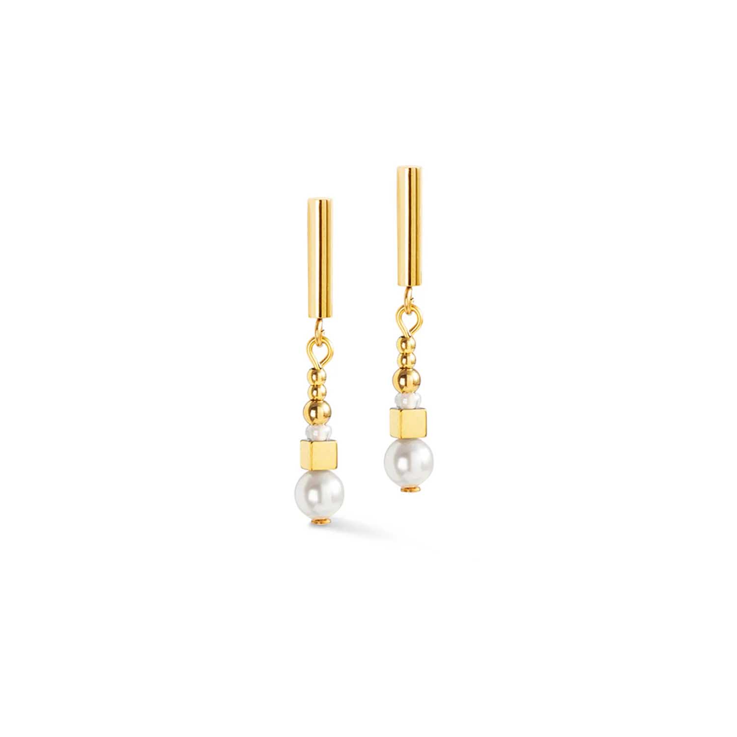 Coeur de Lion Crystal Pearl & Gold Earrings
